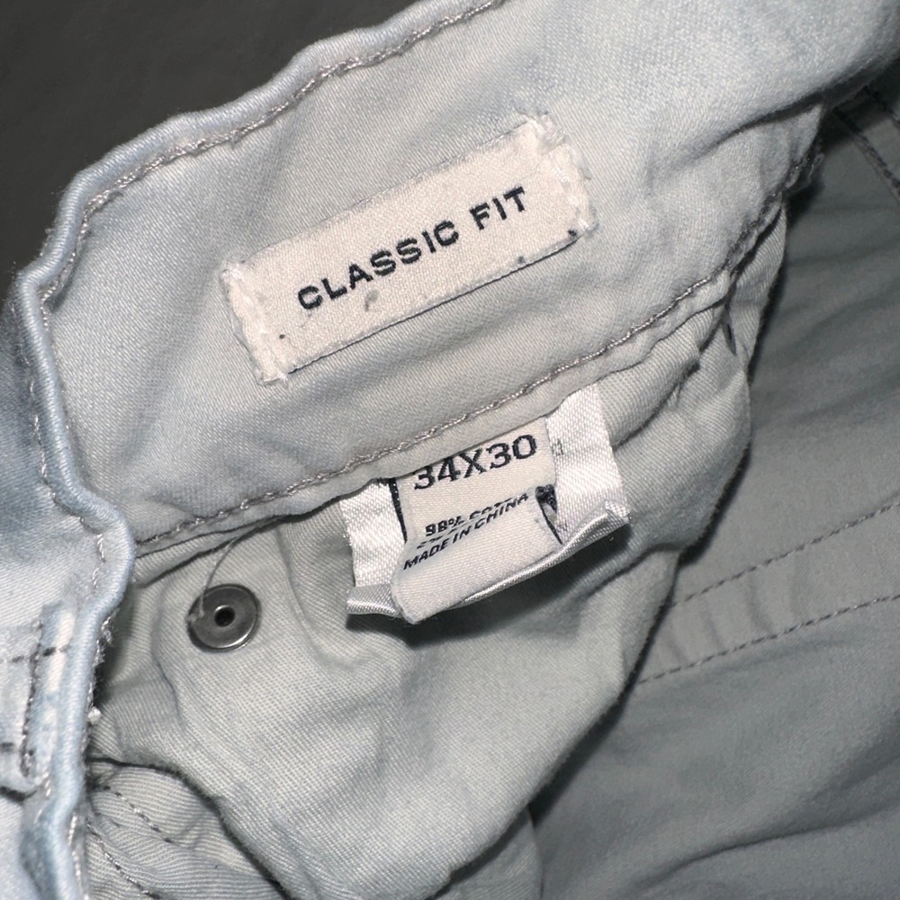 Joseph Abboud Pants Mens 34x30 Light Gray Good Casual Five Pocket Geometric - Picture 9 of 16